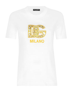 JERSEY T-SHIRT WITH DG LOGO PATCH
