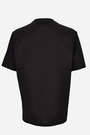 T-Shirt In Compact Cotton Jersey Fabric-Maxi Chain Logo Print