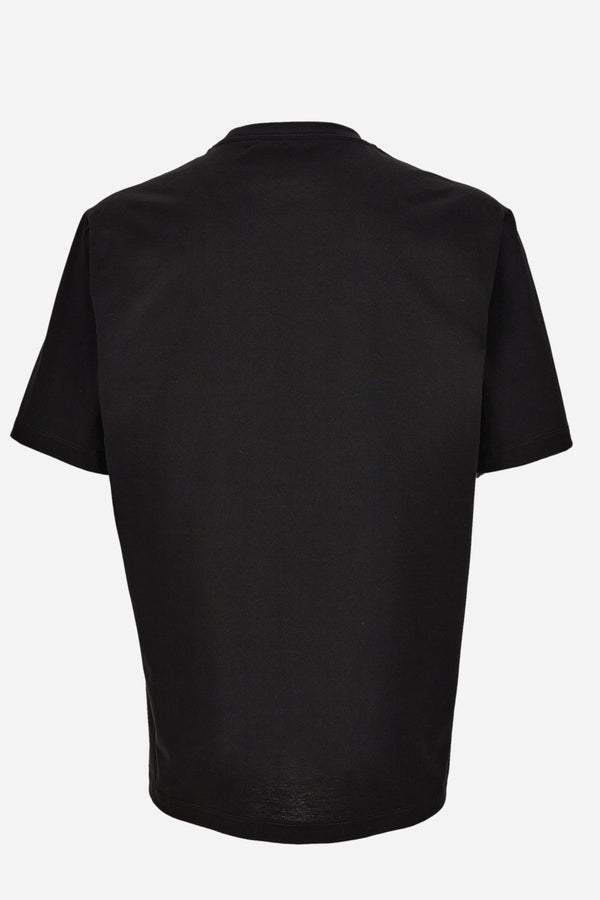 T-Shirt In Compact Cotton Jersey Fabric-Maxi Chain Logo Print