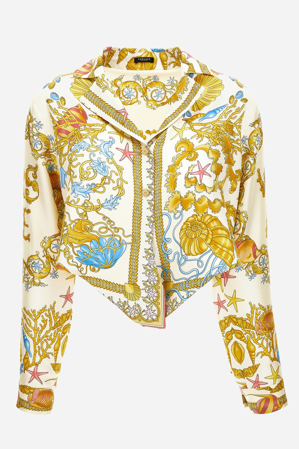 Informal Shirt In Underwater Barocco Foulard On Silk Twill