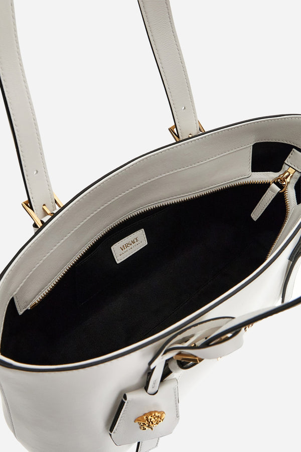 Versace Tag Medium Tote In Lamb Leather