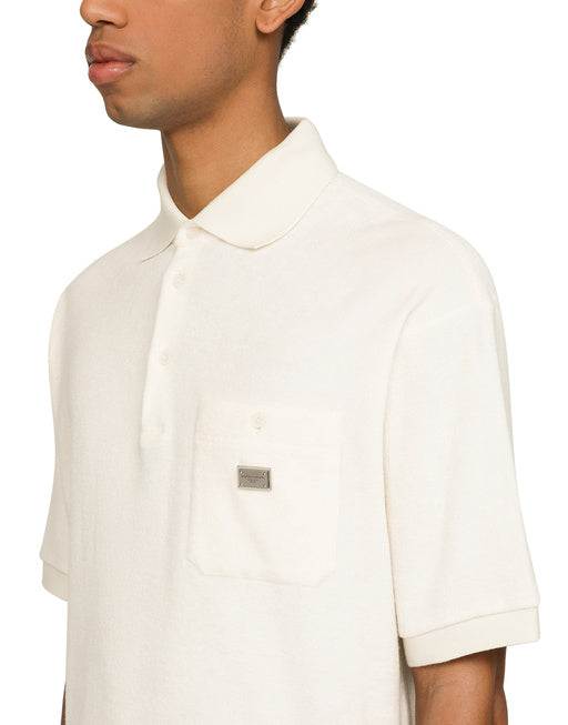 TERRYCLOTH POLO-SHIRT WITH LOGO TAG