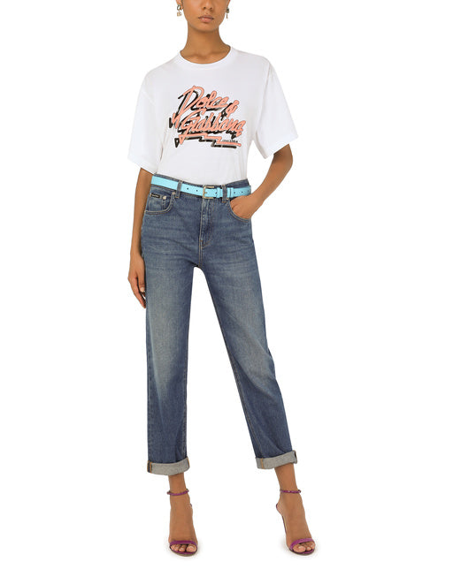 JERSEY T-SHIRT WITH “DOLCE GABBANA” PRINT