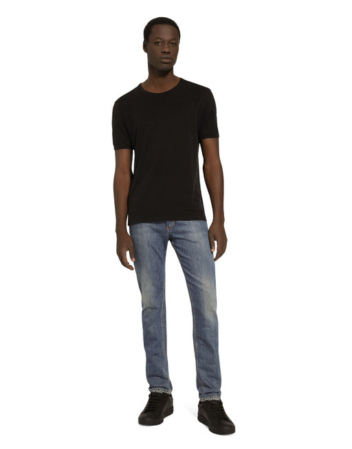 SLIM-FIT STRETCH BLUE DENIM JEANS