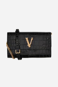 Virtus Wallet On Chain In Vitello Embossed Coccodrillo