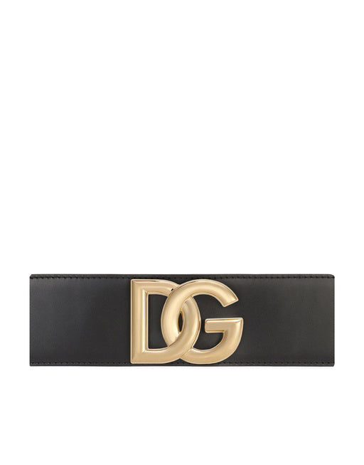 STRETCH BAND AND LUX LEATHER BELT WITH DG LOGO