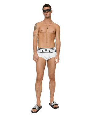 FINE-RIB COTTON BRANDO BRIEFS WITH DG LOGO