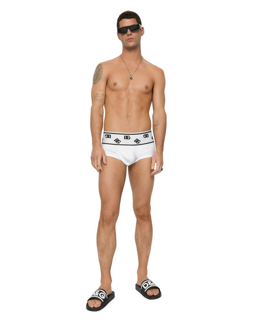 FINE-RIB COTTON BRANDO BRIEFS WITH DG LOGO