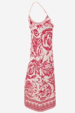 Knit Dress In Underwater Barocco Towel Stitch Stretch Viscose Blend
