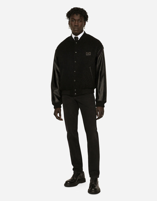 SLIM STRETCH DENIM JEANS WITH SMALL ABRASIONS