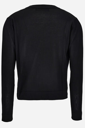 Knit Sweater In Medusa Embroidery Viscose Blend