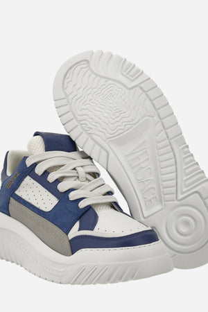 Oversize Court Sneaker In Calf Leather-Fabric