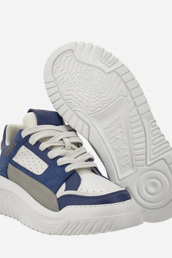 Oversize Court Sneaker In Calf Leather-Fabric
