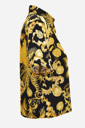 Informal Shirt In Twill Poly Baroque Palm Allover Print