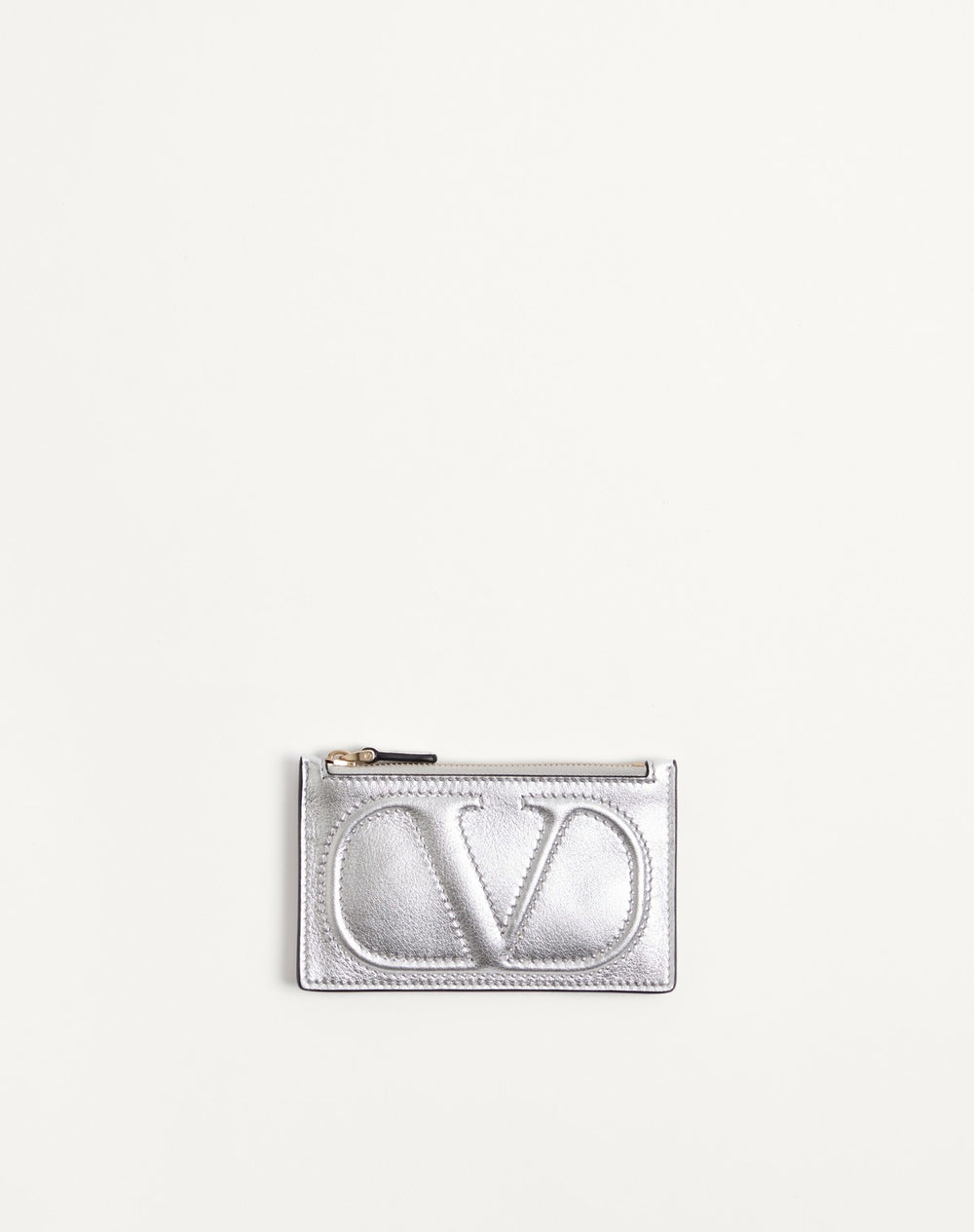 Portacarte Con Zip Vlogo Walk In Nappa Metallizzata 