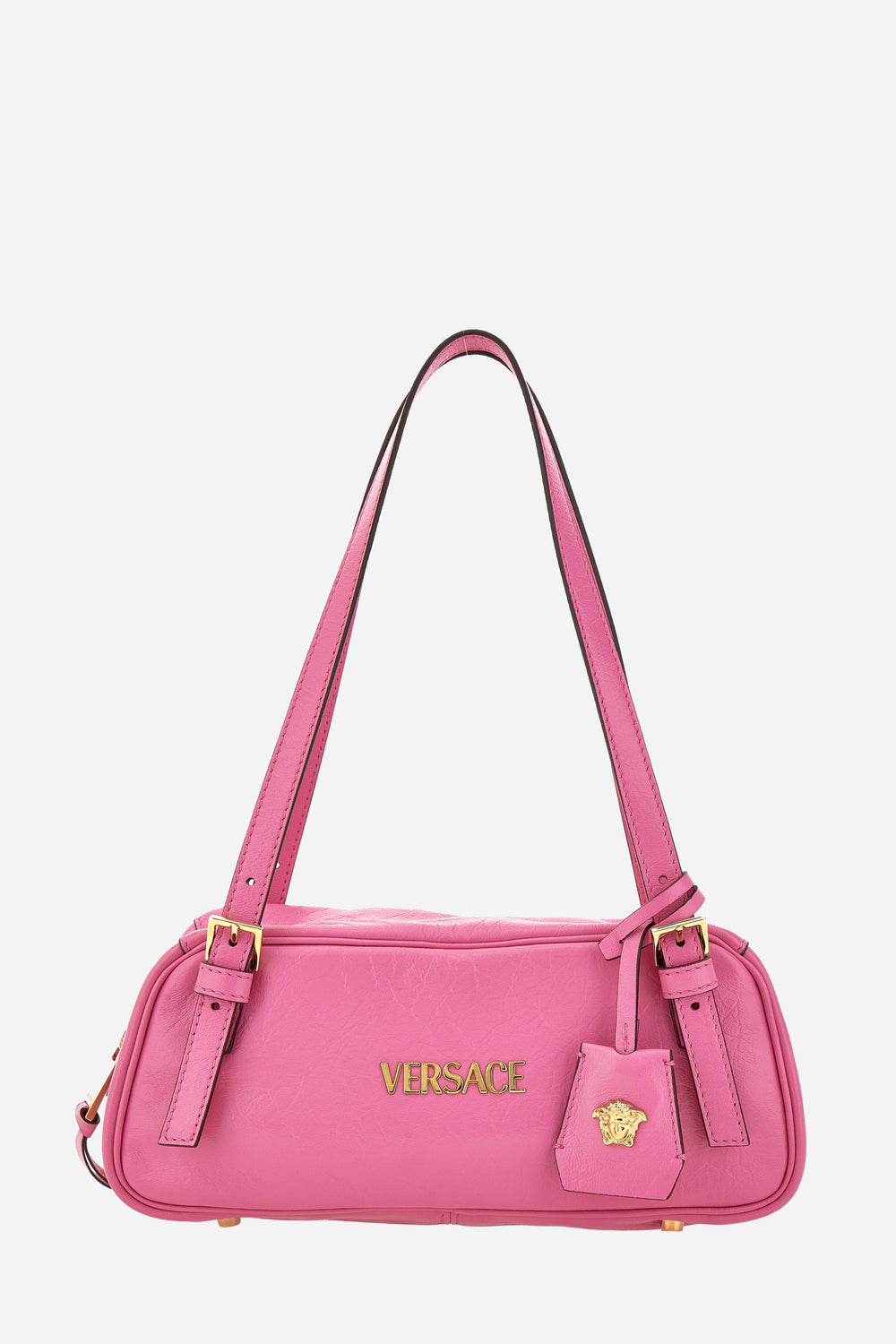 Versace Tag Shoulder In Lamb Leather