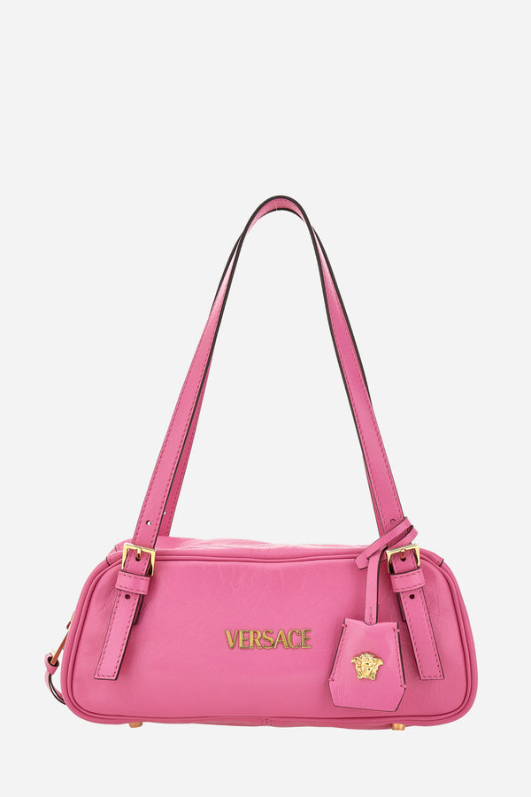 Versace Tag Shoulder In Lamb Leather