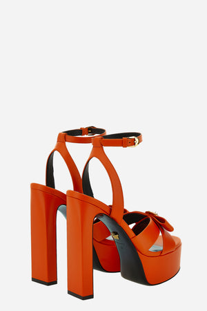 Gianni Ribbon Sandals In Calf Leather