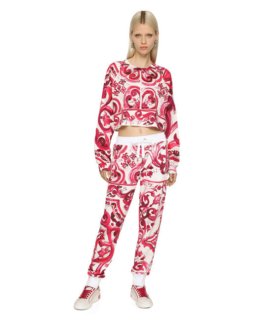 MAJOLICA-PRINT JERSEY JOGGING PANTS