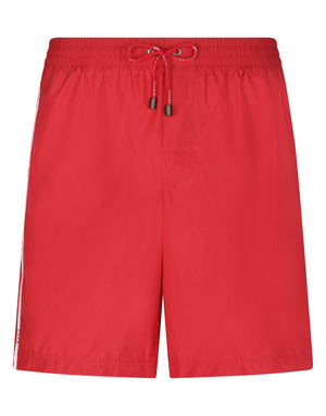 SHORT SWIMMING TRUNKS WITH LOGOED RIBBON