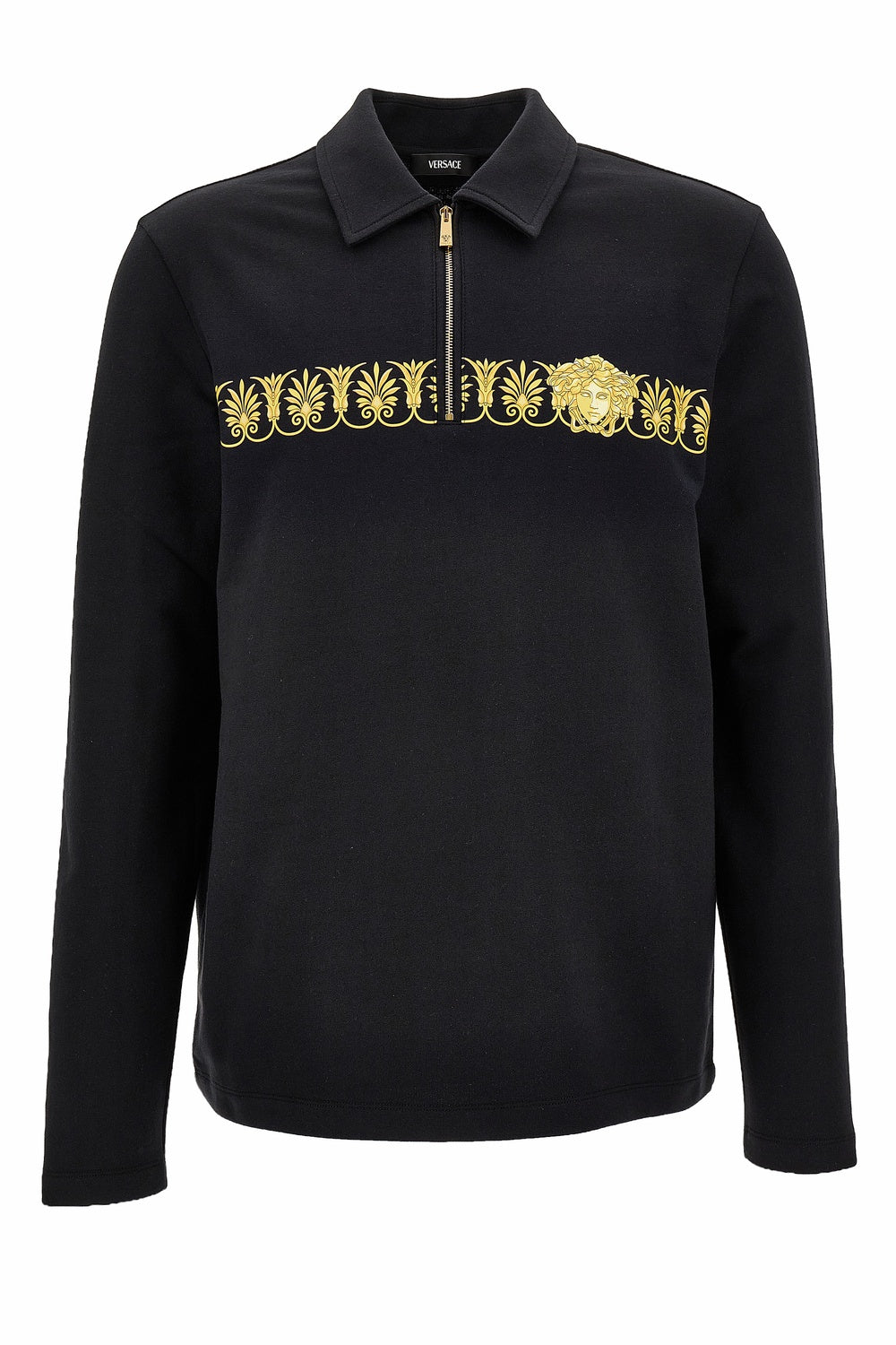 Polo In Non-Brushed Sweatshirt + Statue Crest Print