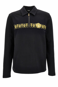 Polo In Non-Brushed Sweatshirt + Statue Crest Print