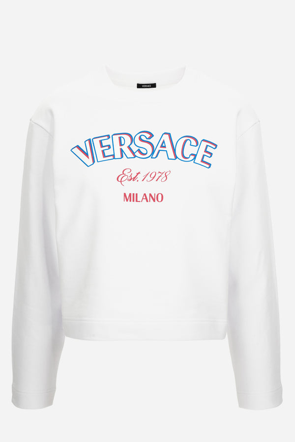 Sweatshirt In Sweatshirt Versace Milano Print
