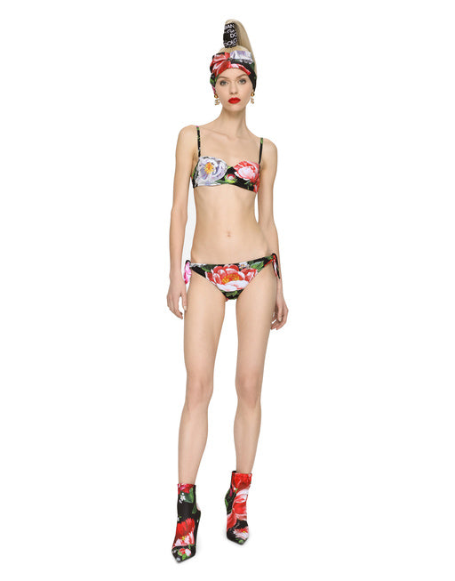 BALCONETTE BIKINI WITH PICTORIAL FLORAL PRINT
