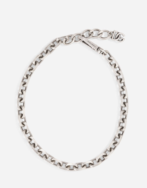 ANTIQUED SILVER LINK NECKLACE
