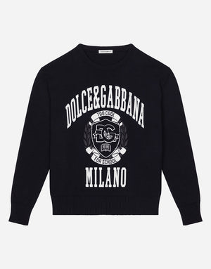 COTTON PULLOVER WITH DOLCE&GABBANA LOGO