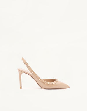 Décolleté Slingback Rockstud In Vernice 85Mm