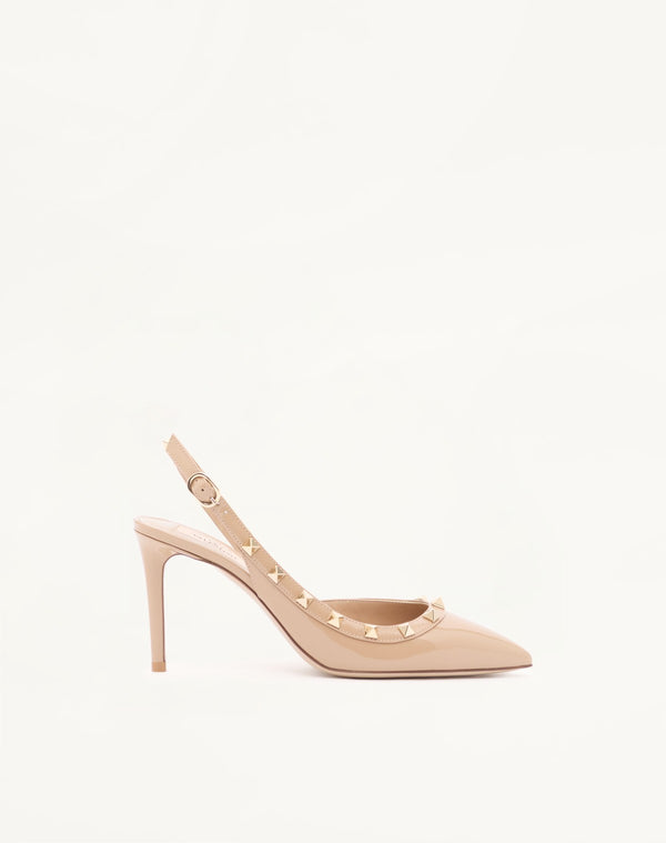 Décolleté Slingback Rockstud In Vernice 85Mm