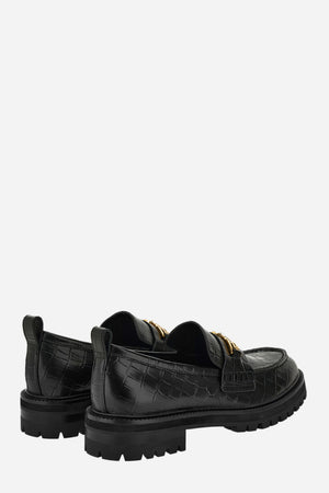 La Greca Loafer In Embossed Croc Calf Leather
