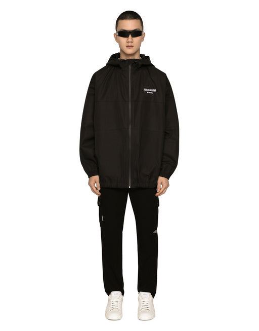 HOODED NYLON JACKET WITH DGVIB3 PATCH