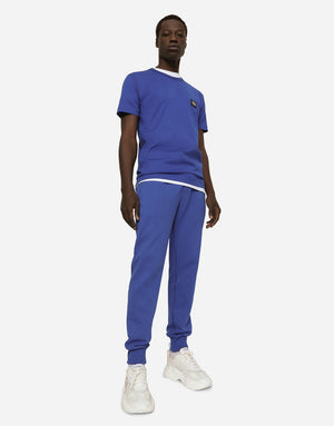 JERSEY JOGGING PANTS WITH LOGO PLAQUE