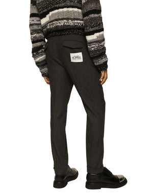 STRETCH WOOL PANTS WITH RE-EDITION LABEL