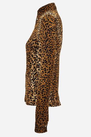 Formal Shirt In Leopard On Responsible Viscose Liquid Jersey