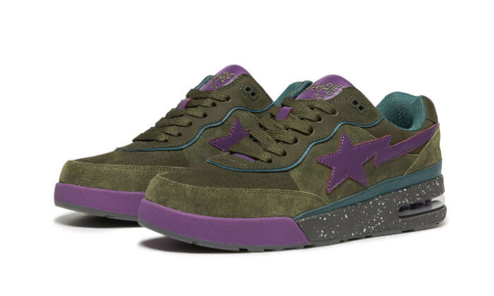 Bape Road Sta Dark Green Suede