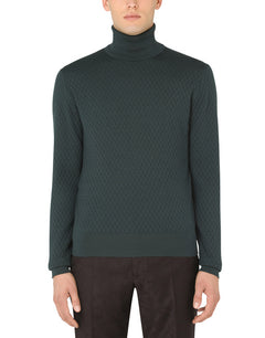 HIGH-NECK SWEATER IN CASHMERE AND SILK