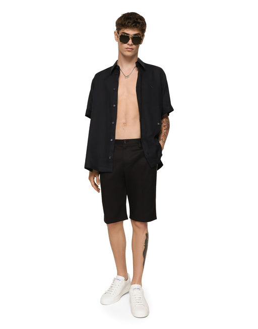 LINEN HAWAIIAN SHIRT WITH DG HARDWARE