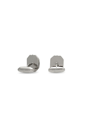 SILVER CUFFLINKS WITH CRYSTAL RHINESTONES