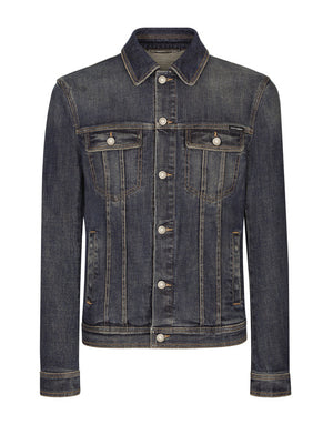 STRETCH LIGHT BLUE WASH DENIM JACKET
