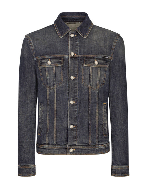 STRETCH LIGHT BLUE WASH DENIM JACKET