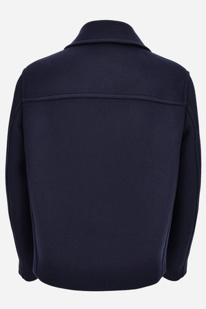 Coat In Wool Armoured Cloth Fabric