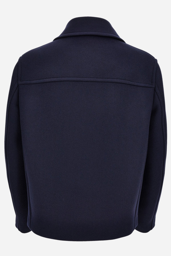 Coat In Wool Armoured Cloth Fabric