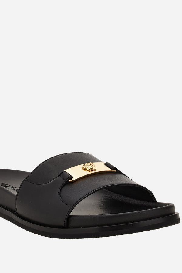 Versace Tank Sandals In Calf Leather