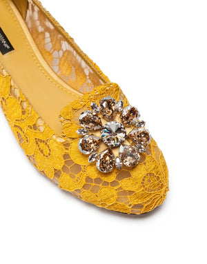 SLIPPER IN TAORMINA LACE WITH CRYSTALS