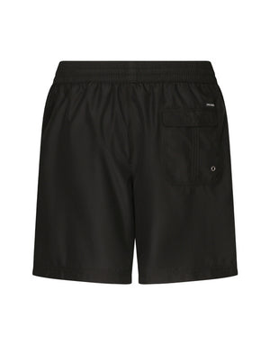MID-LENGTH SWIM SHORTS WITH TOP-STITCHING