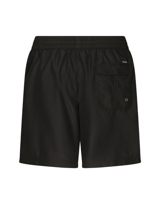 MID-LENGTH SWIM SHORTS WITH TOP-STITCHING
