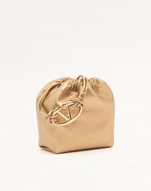 Mini Borsa A Sacchetto Vlogo Pouf In Pelle Metallizzata